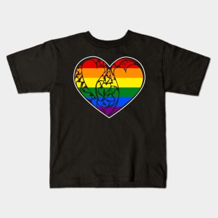 Gay Pride Flag LGBT+ Heart Kids T-Shirt